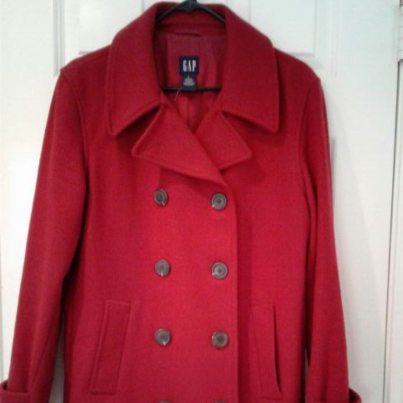 GAP Jackets & Blazers - GAP pea coat double breasted red